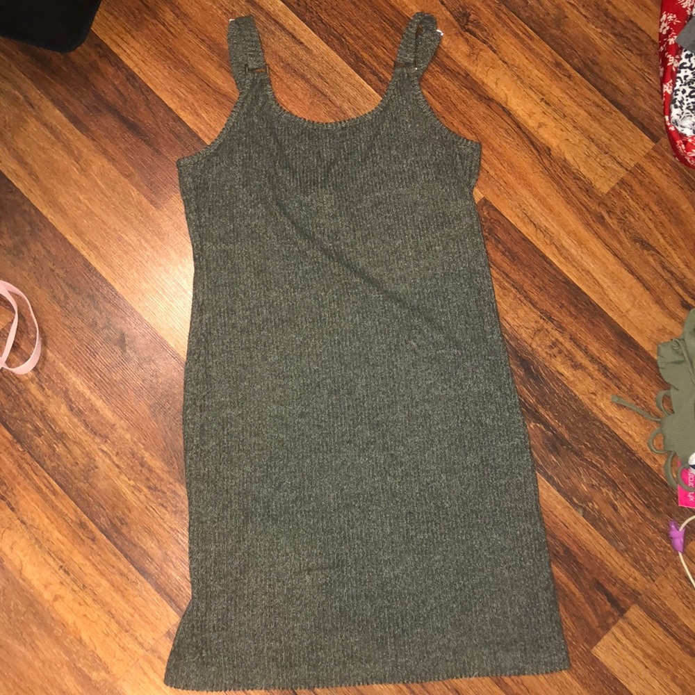 Olive green fitted dress